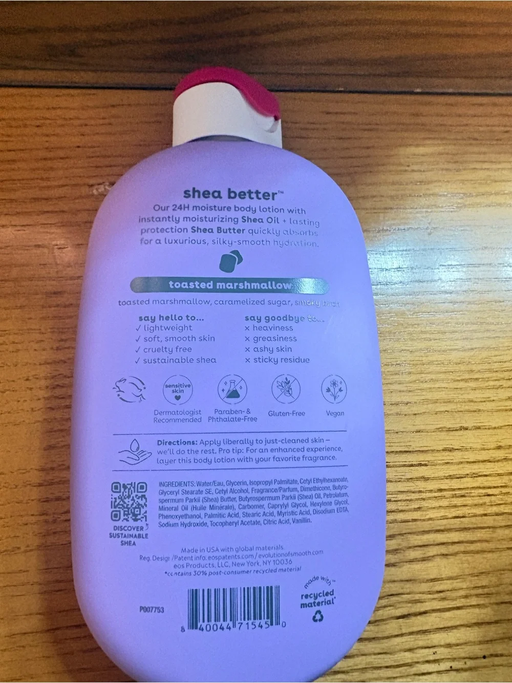 24 Hr moisture body lotion, eos toasted marshmallow 16 fl oz